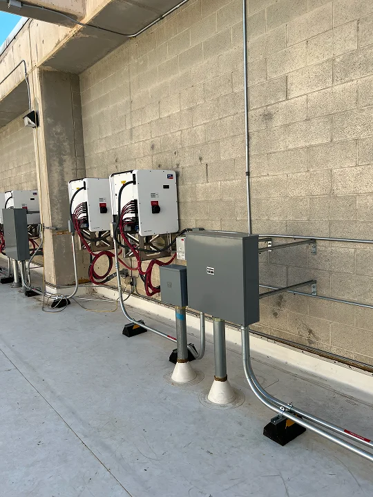 Eight SMA Sunny Tripower CORE1 commercial inverters at 567 kW Chatsworth solar installation