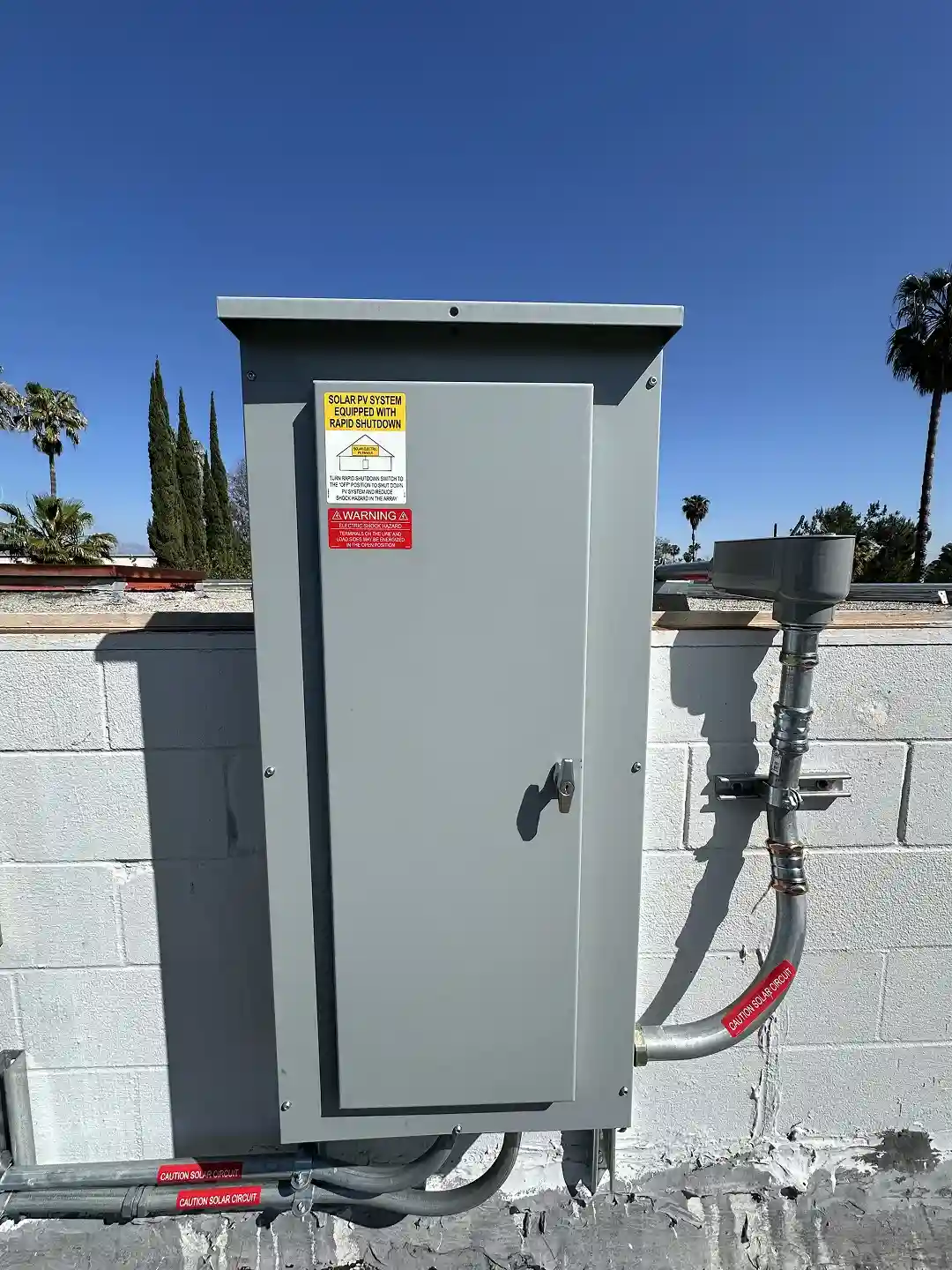 Service equipment cabinet at Van Nuys 800A commercial supply-side solar connection