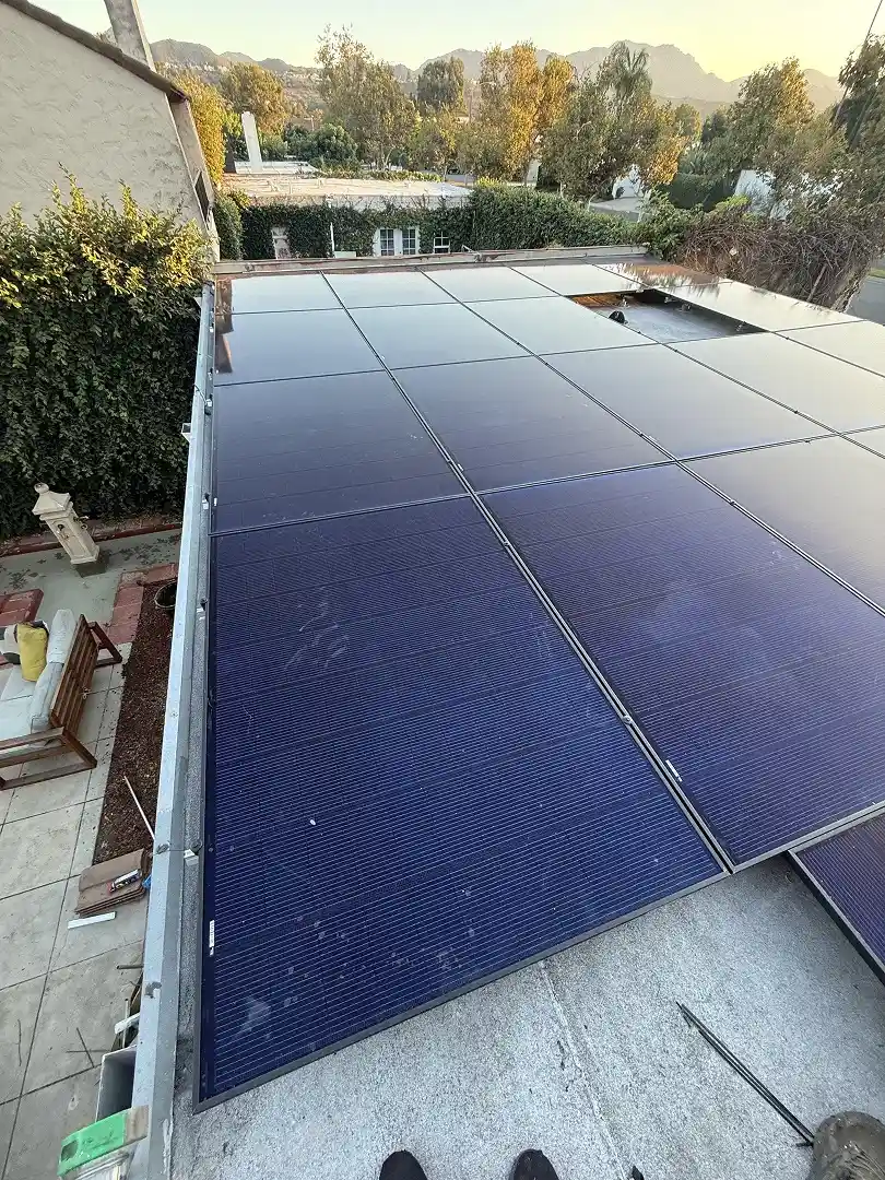 22 REC 460-watt solar panels installed on detached garage roof, Westlake Village CA
