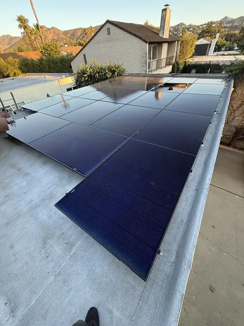 Completed 10.12 kW solar installation with Conejo Valley foothills, Westlake Village CA