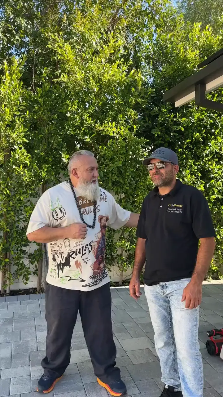 Customer video review, filmed at his home with a Cali Energy installer: “Whoever wants to save money and have peace of mind — call my friends at Cali Energy.”