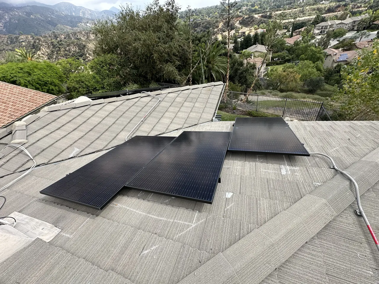 Solar array close-up in Altadena, CA