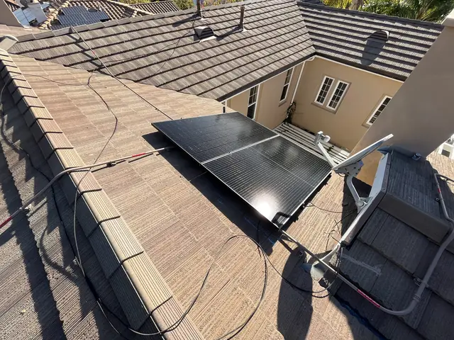 solar panel array on a tile roof in Altadena, CA