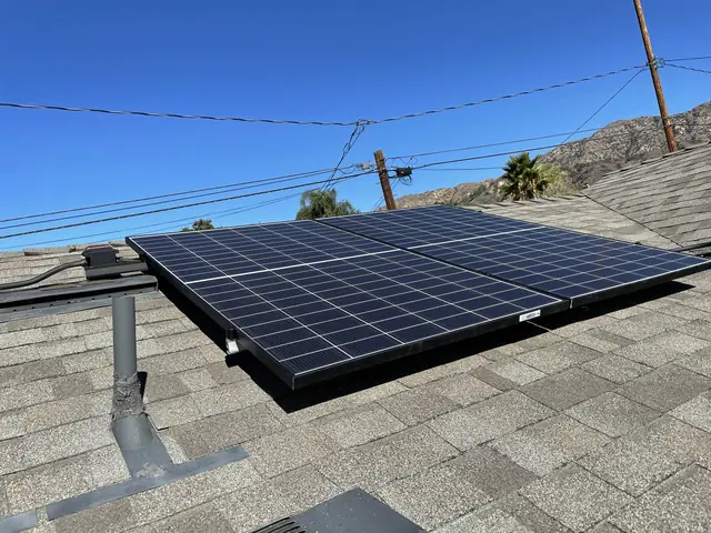 Solar array close-up in Burbank, CA