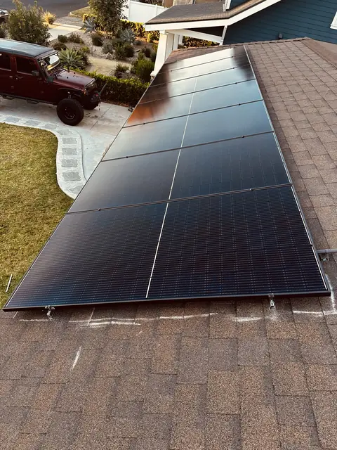 Finished rooftop solar panels on a Burbank home