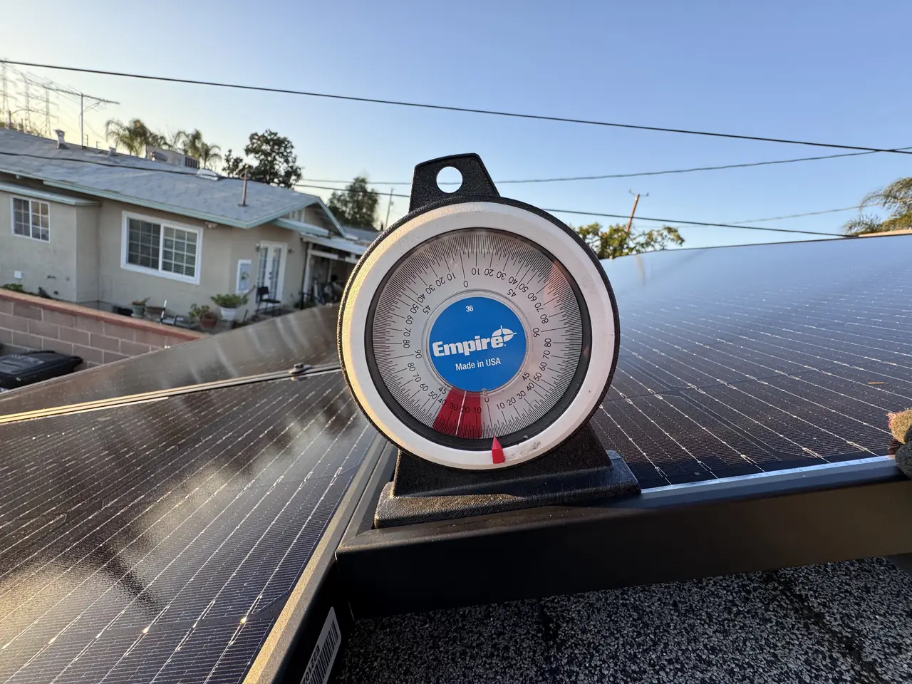 Finished rooftop solar panels on a Burbank home