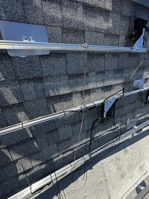 solar panel array on a composition shingle roof in Burbank, CA