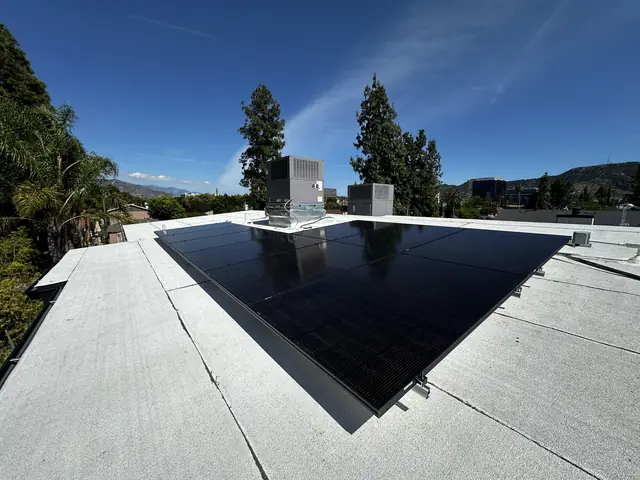 Solar array close-up in Burbank, CA