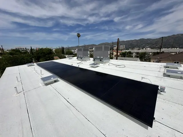 Solar array close-up in Burbank, CA