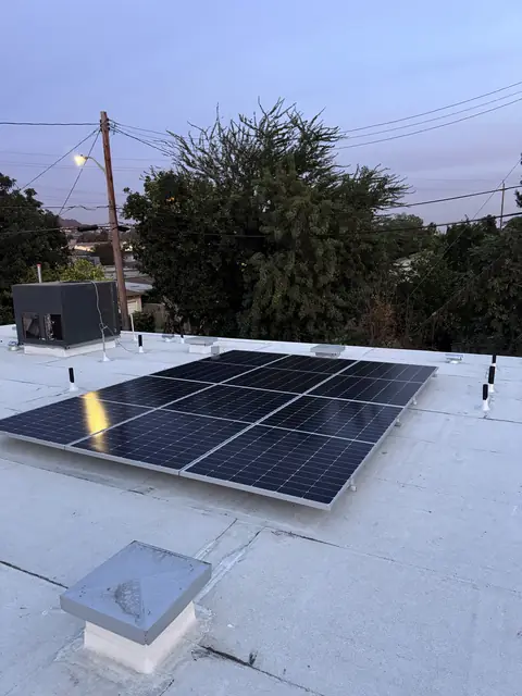 Finished rooftop solar panels on a Burbank home