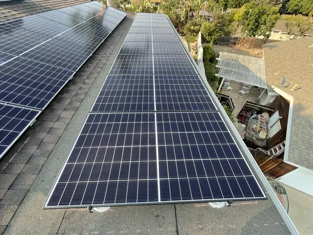 Solar array close-up in Camarillo, CA