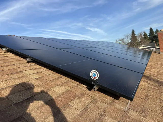 Finished rooftop solar panels on a Camarillo home