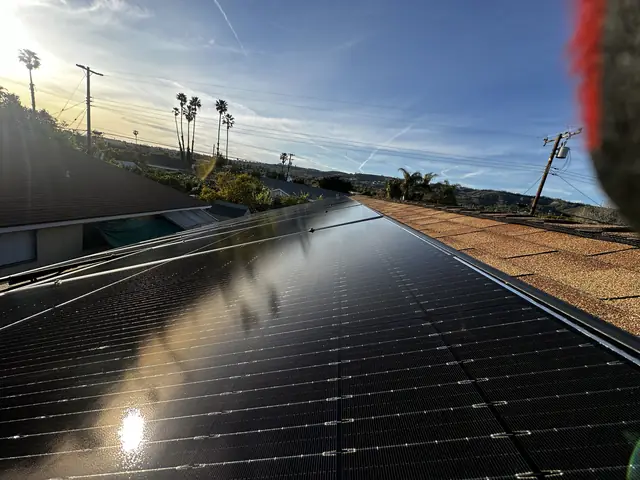 solar panel array on a composition shingle roof in Camarillo, CA