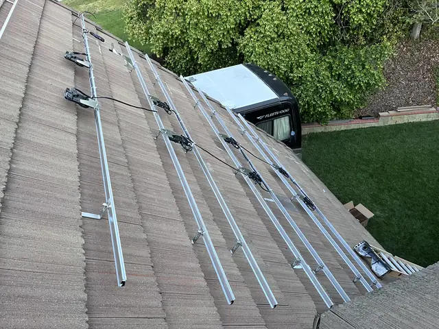 solar panel array on a composition shingle roof in Camarillo, CA