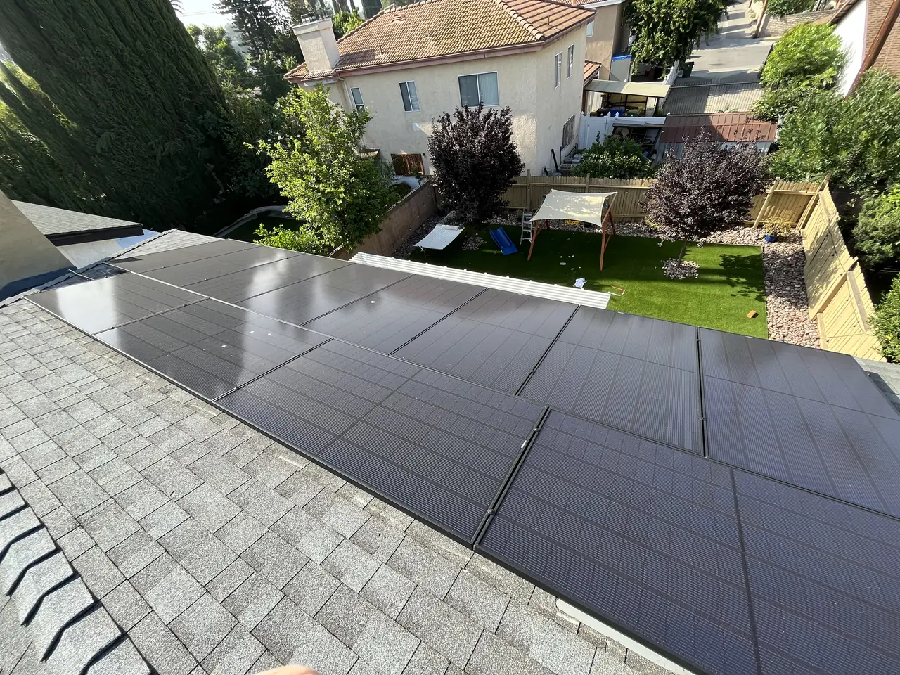 Solar array close-up in Canoga Park, CA