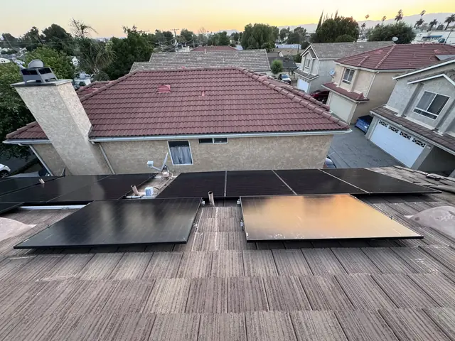 Rooftop solar installation by Cali Energy in Canoga Park, CA