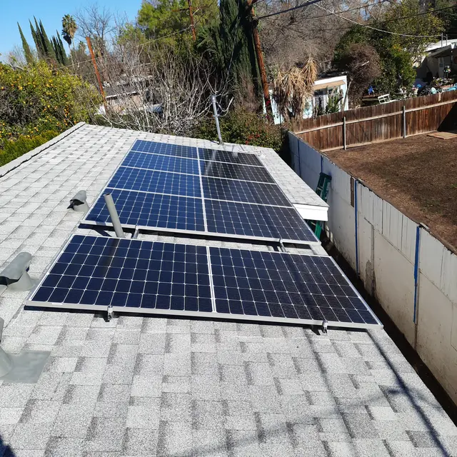 Solar array close-up in Canoga Park, CA