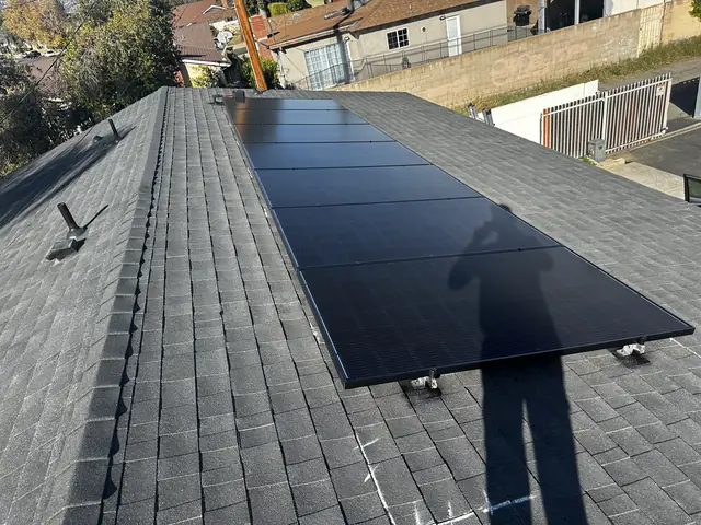 Solar array close-up in Canoga Park, CA