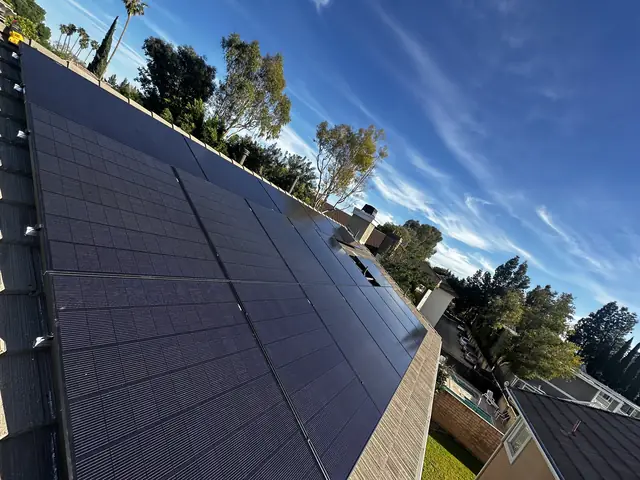 Solar array close-up in Canoga Park, CA