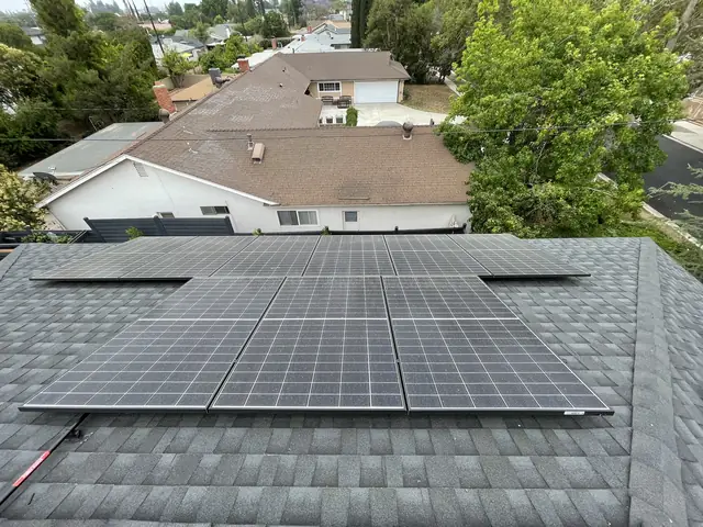 Solar array close-up in Chatsworth, CA