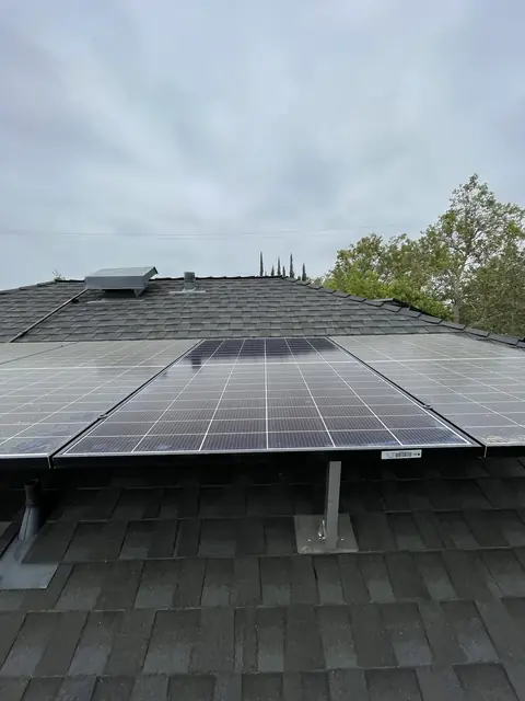 Finished rooftop solar panels on a Chatsworth home