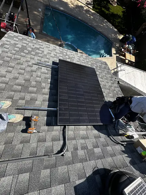 solar panel array on a composition shingle roof in Chatsworth, CA