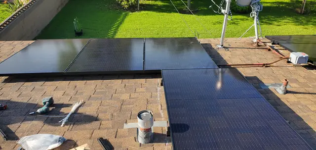 Solar array close-up in Covina, CA