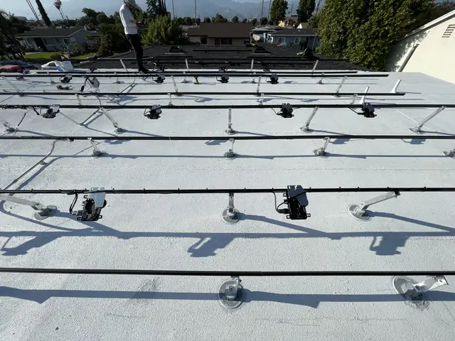Finished rooftop solar panels on a Covina home