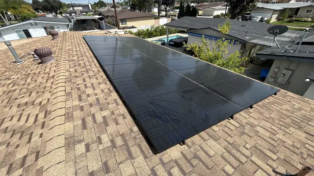 Solar array close-up in Covina, CA