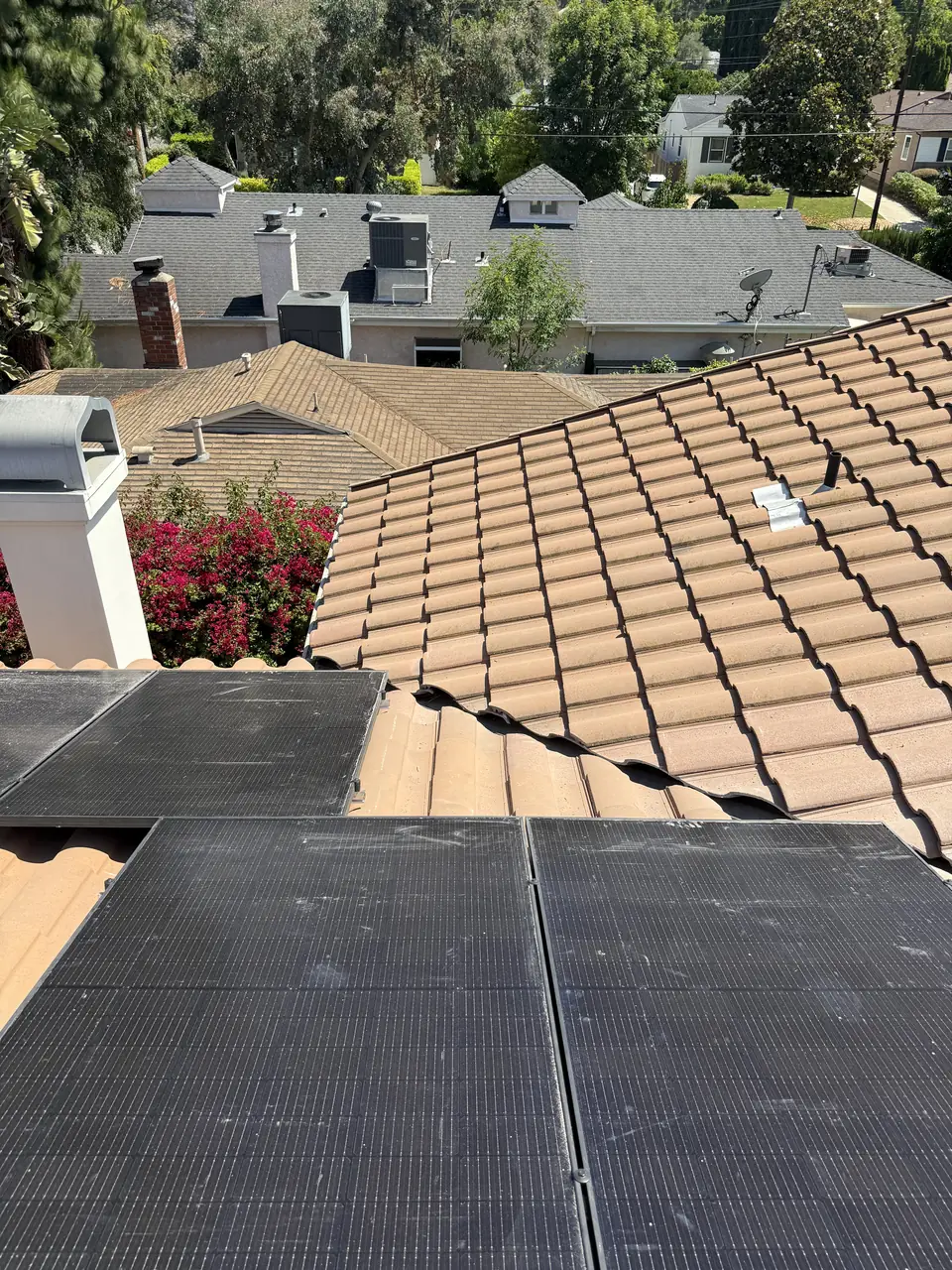 Cali Energy solar installation on a tile roof in Encino, California