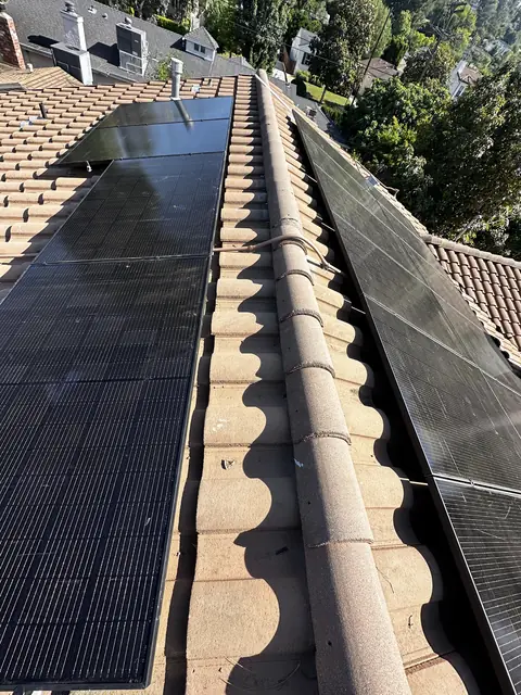 Solar array close-up in Encino, CA