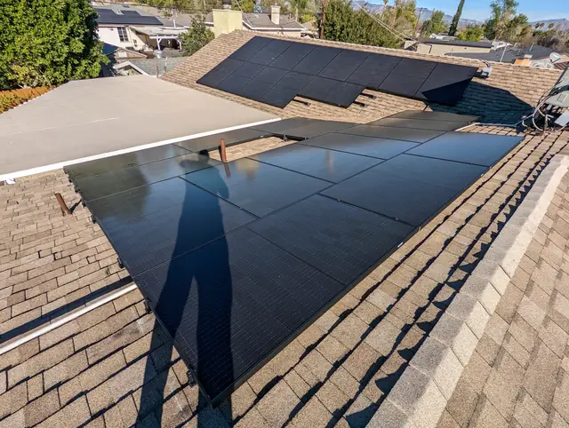 Solar array close-up in Encino, CA