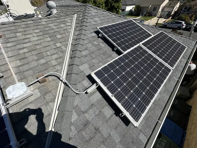 Solar array close-up in Encino, CA