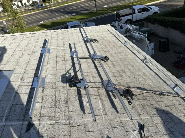 Solar array close-up in Encino, CA