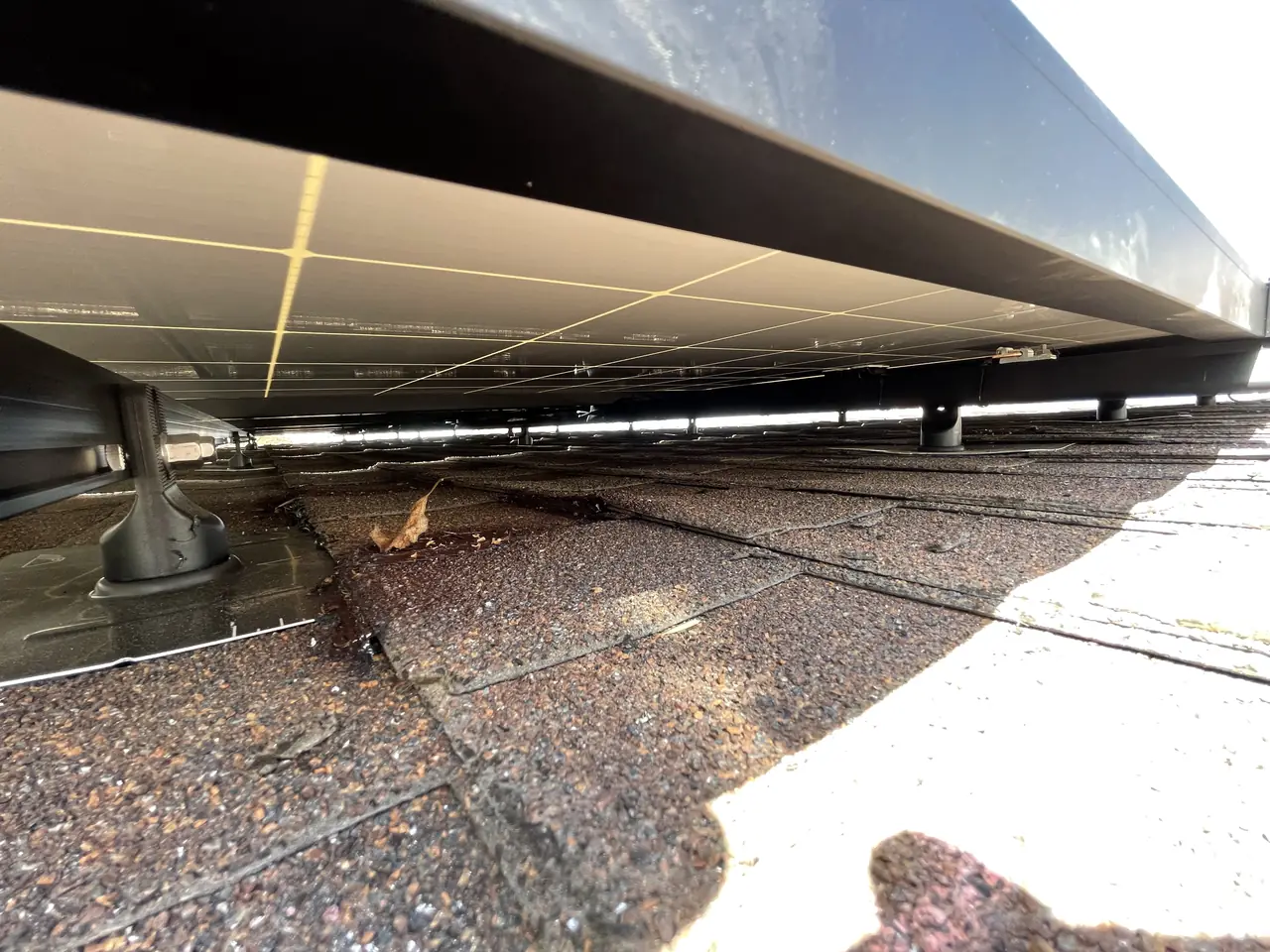 Finished rooftop solar panels on a Encino home