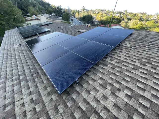 Solar array close-up in Glendale, CA