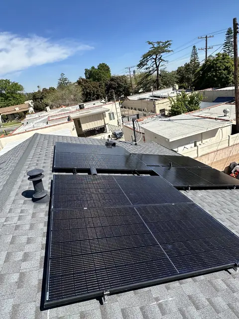 Finished rooftop solar panels on a Glendale home