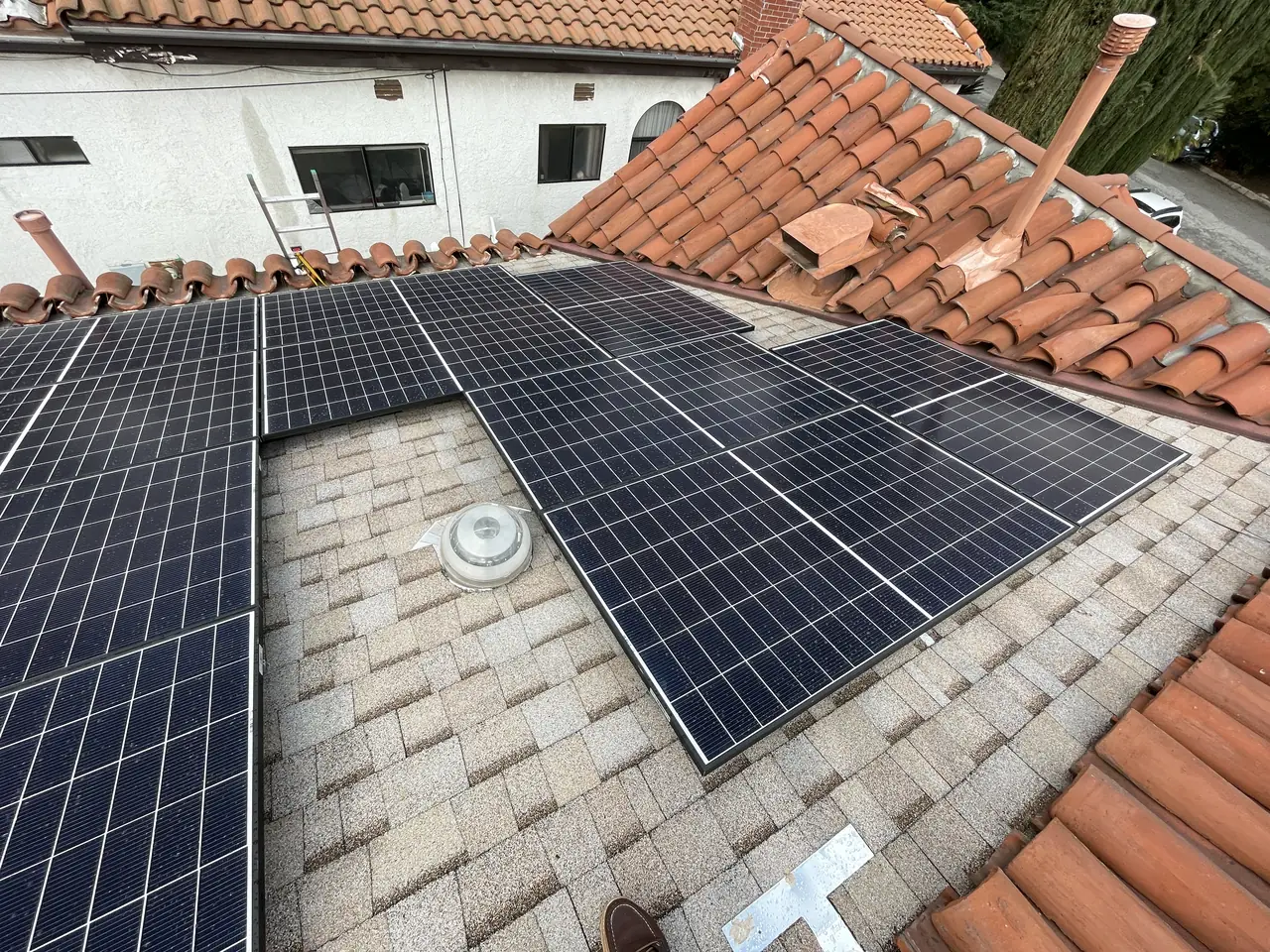 Solar array close-up in Glendale, CA
