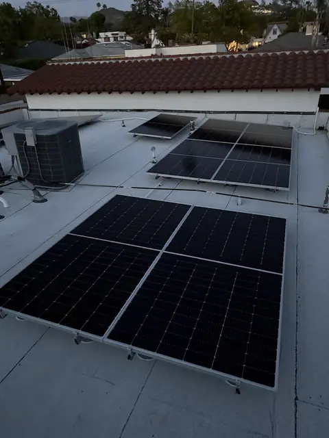 Finished rooftop solar panels on a Glendale home