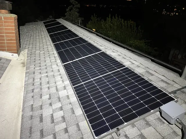 Completed residential solar project in Glendale, CA