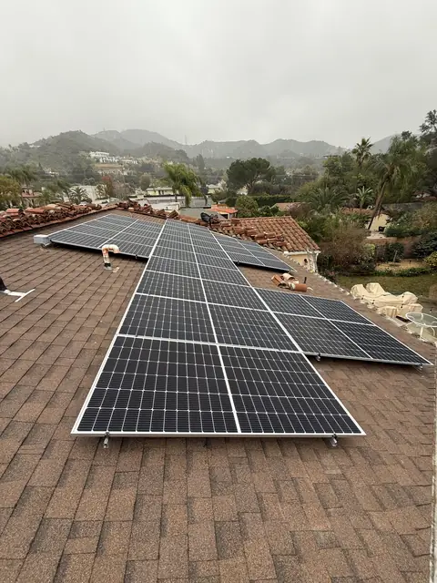 Solar array close-up in Glendale, CA