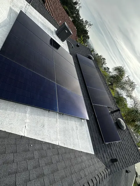 Finished rooftop solar panels on a Glendale home