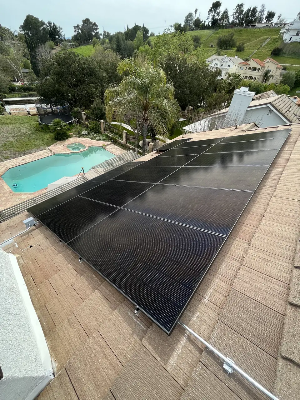 Completed residential solar project in Granada Hills, CA