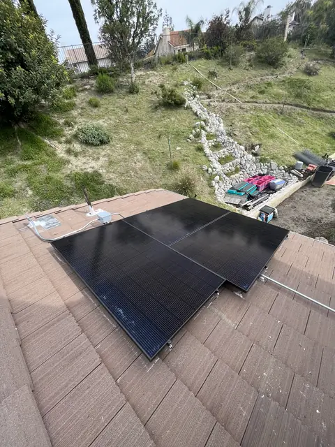 Solar array close-up in Granada Hills, CA