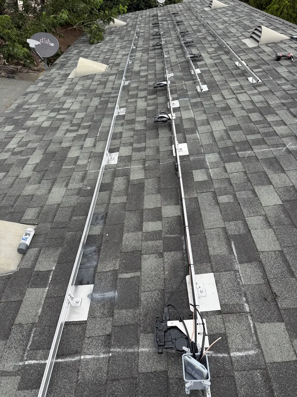 Finished rooftop solar panels on a Granada Hills home