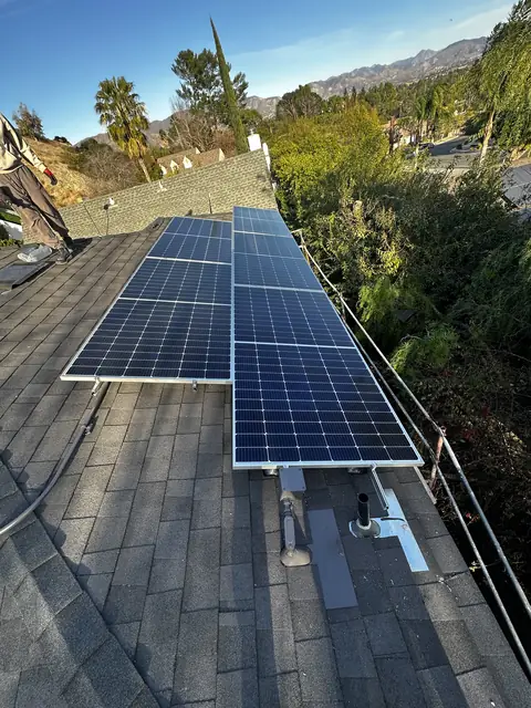 Solar array close-up in Granada Hills, CA