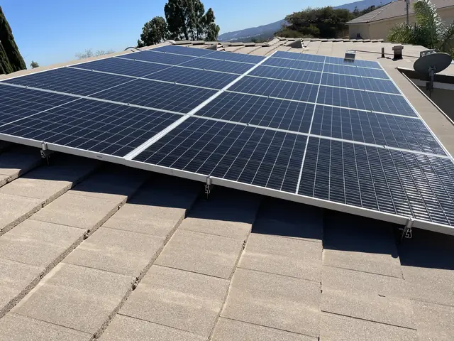 Solar array close-up in Granada Hills, CA