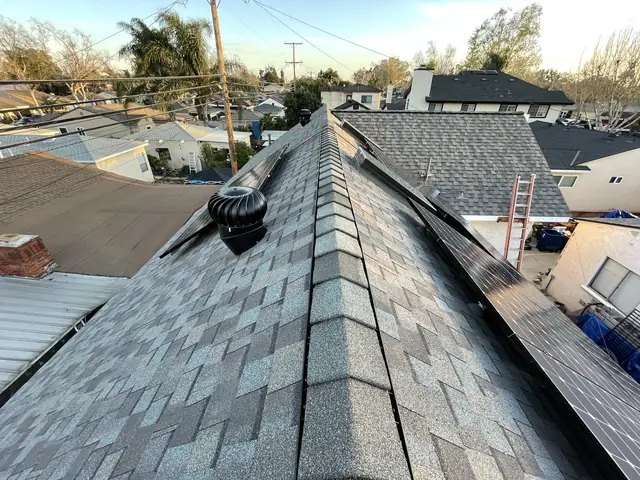 Completed residential solar project in Lakewood, CA