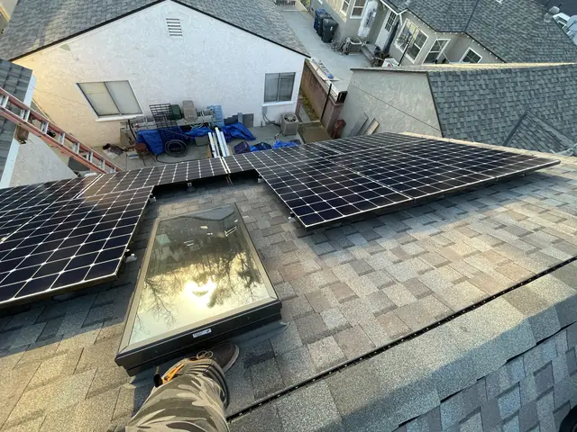 Solar array close-up in Lakewood, CA