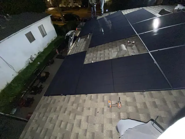 Completed residential solar project in Lakewood, CA